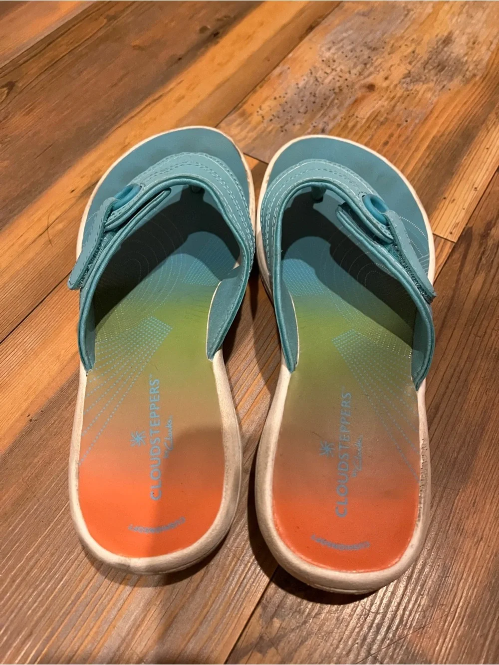 Cloudsteppers by Clarks Breeze Reyna sandals. No longer available color Turquois